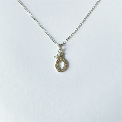 English Letters Full Diamond Pendant Simple Necklaces