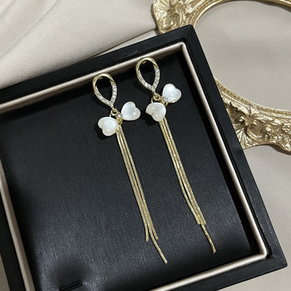 Needle French Opal Simple And Stylish Earrings