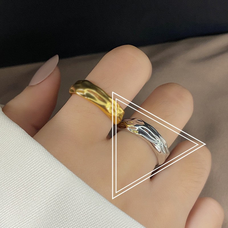 Korean Opening Cold Wind Irregular Concave Convex Rings