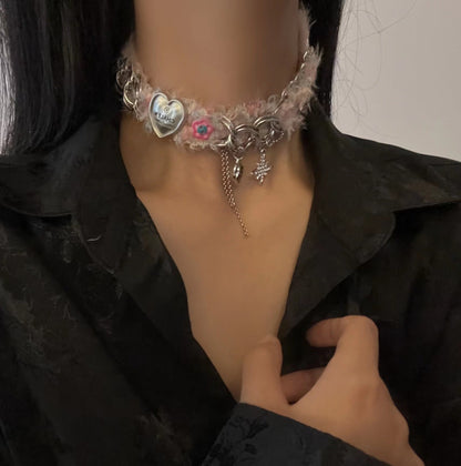 Sweet Plush Stitching Chain Niche Design Necklaces