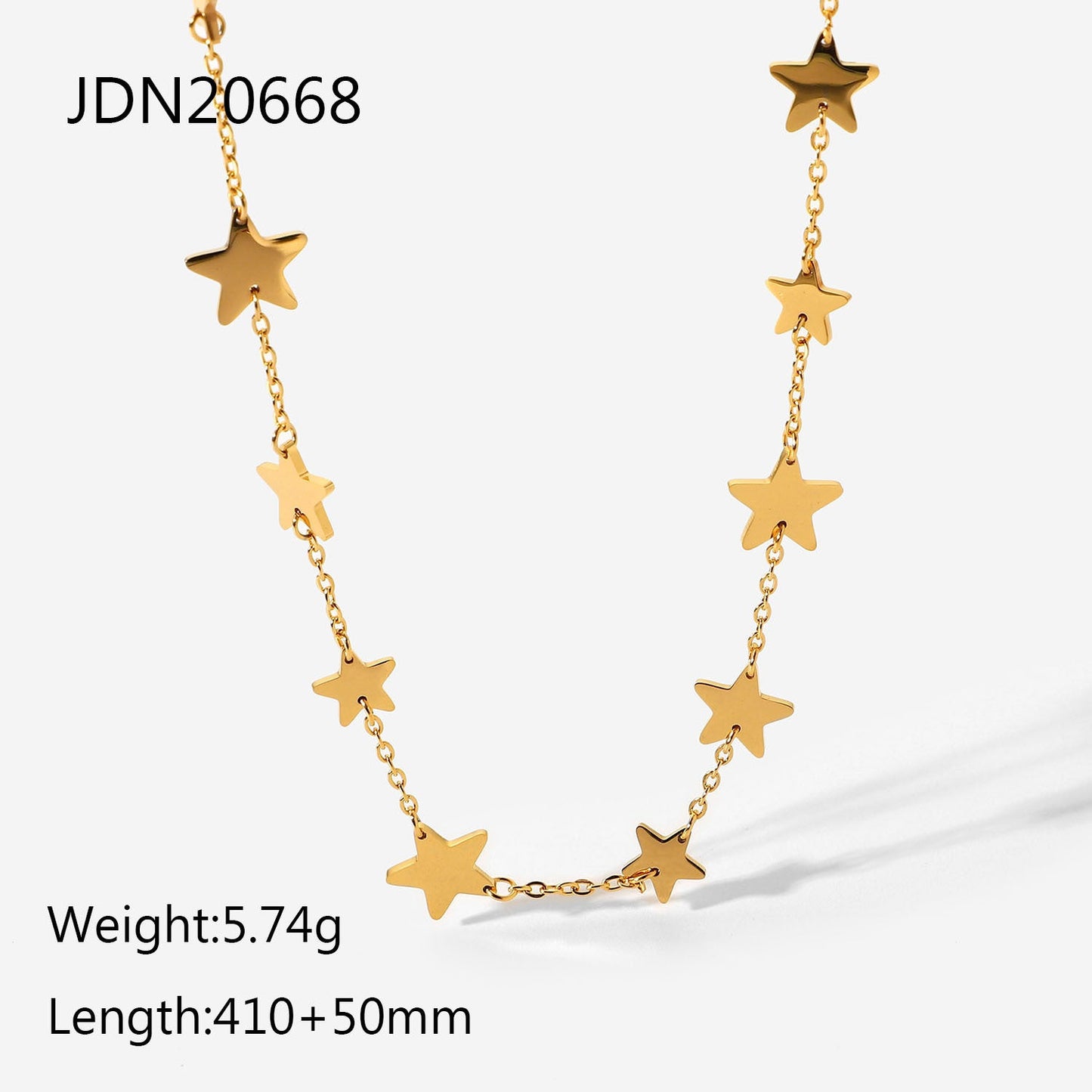 Women's Fashion Gold-plated Stainless Steel Pentagram Star Necklaces