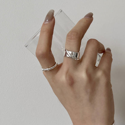 Glossy Wide Female Minimalist Stylish Simple Rings