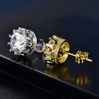 Moissanite Crown Super Flash High Carbon Earrings