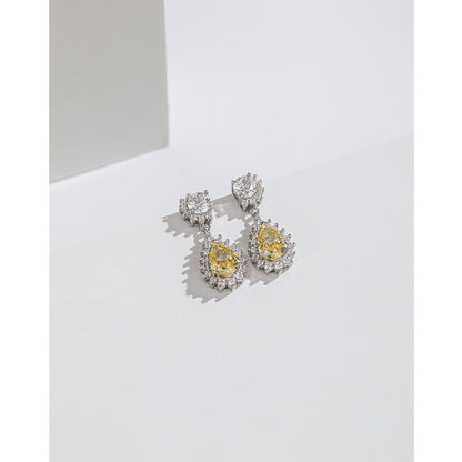 Women's Carbon Diamond Square For Niche Temperament Ice Earrings