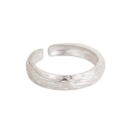 Irregular Concave Gold And Sier Tin Rings