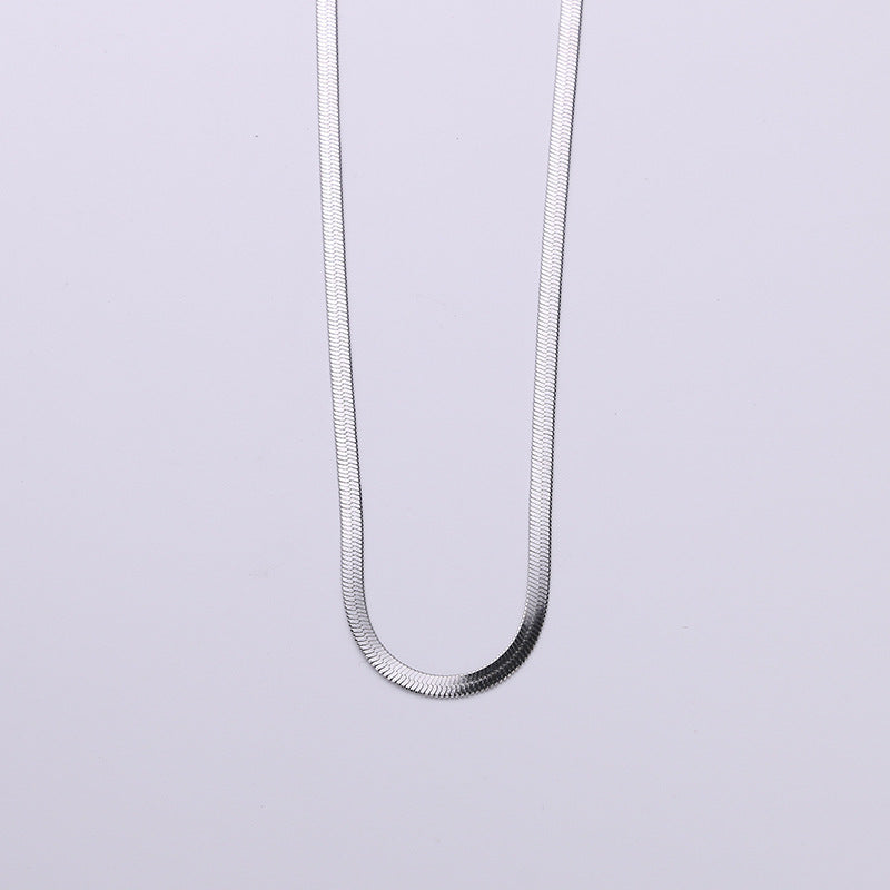 Men's Wide Snake Bone Chain Titanium Steel Necklaces