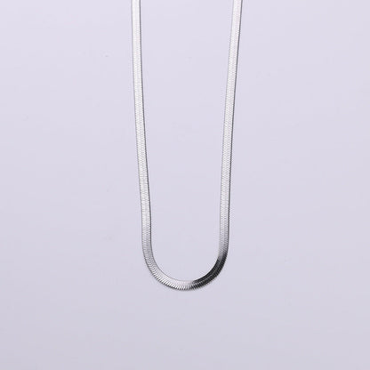 Men's Wide Snake Bone Chain Titanium Steel Necklaces