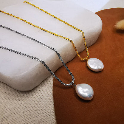 Single Natural Baroque Pearl Sparkling Starry Necklaces
