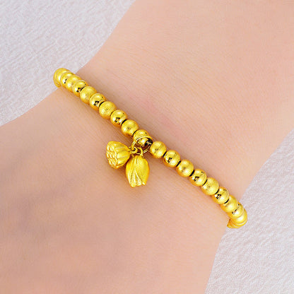 Two Vietnam Placer Lotus Flower Seedpod Lucky Bracelets