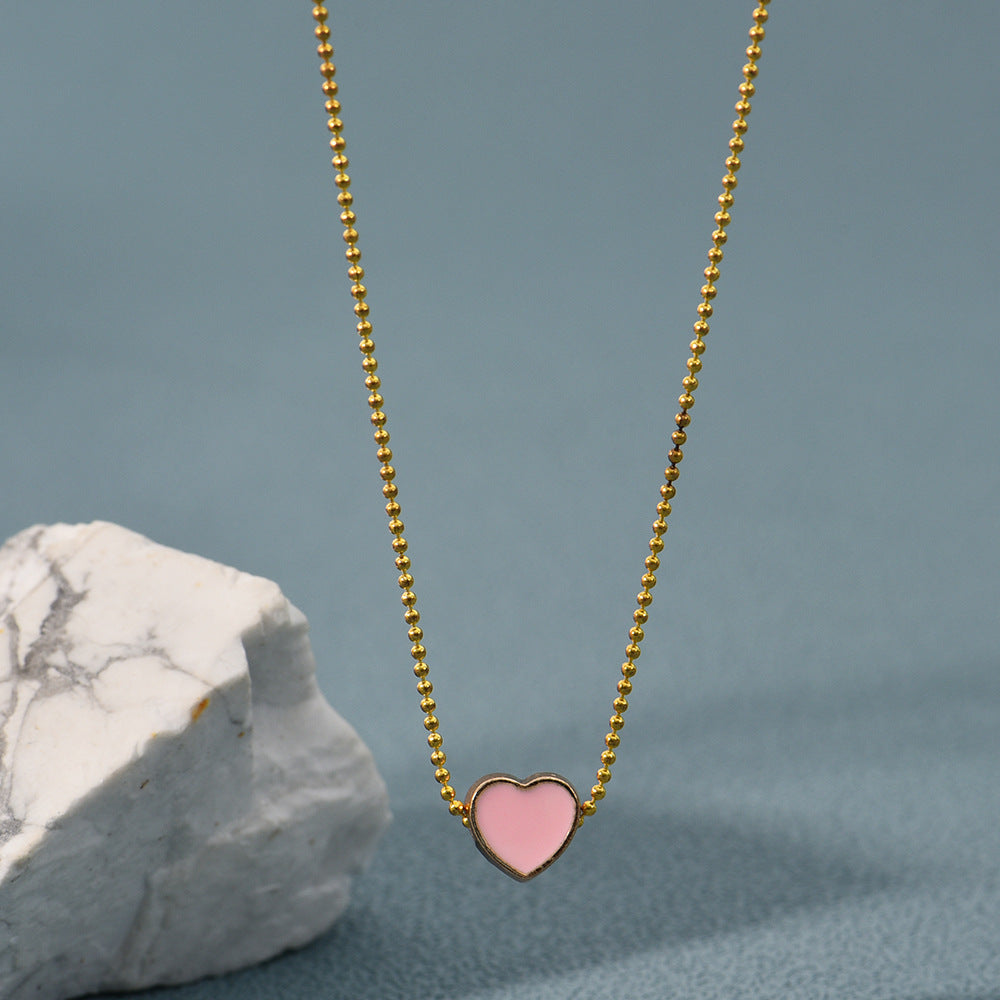 Personalized Oil Drop Peach Heart Pendant Necklaces
