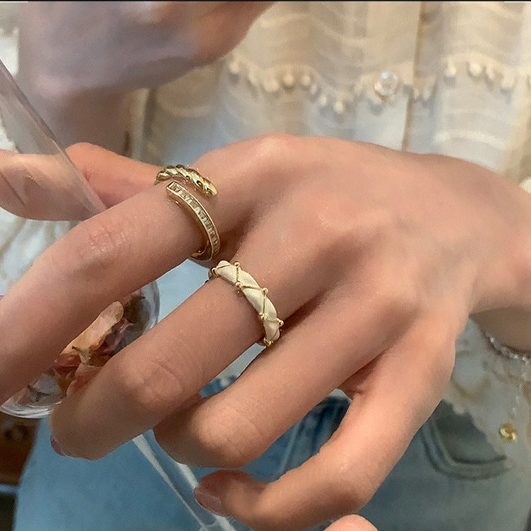 Zircon Metal Drip Open Suit Female Rings