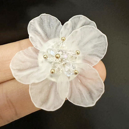 Style Exaggerated Temperamental Flower Crystal Petal Earrings