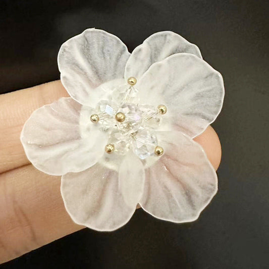 Style Exaggerated Temperamental Flower Crystal Petal Earrings