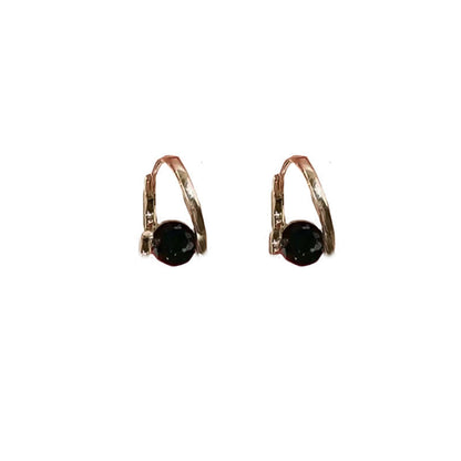 Women's Design Karat Black Elegant Crystal Ear Clip Light Luxury Earrings