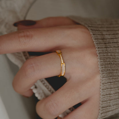 No Fading Cold Style White Shell Female Rings