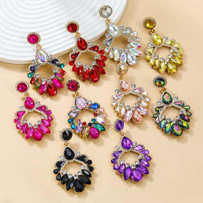 Women's Crystals Exaggerated Rhinestone Full Diamond Bohemian Earrings