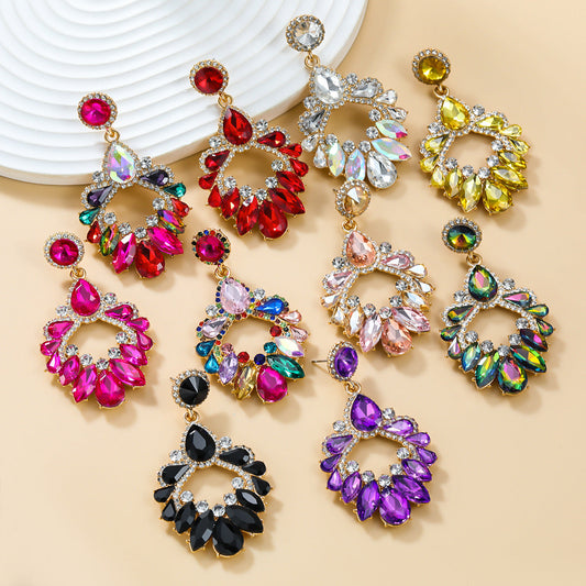 Women's Crystals Exaggerated Rhinestone Full Diamond Bohemian Earrings