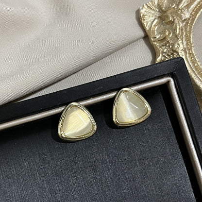 Needle French Opal Simple And Stylish Earrings