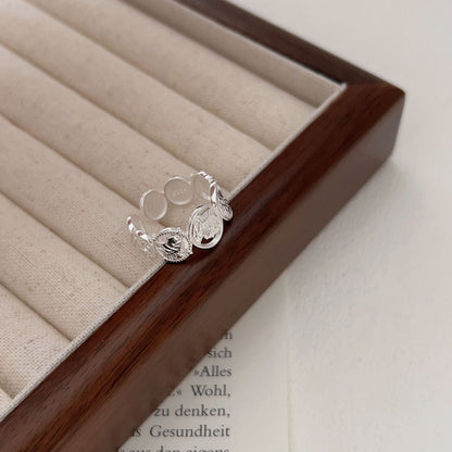 Women's Sterling Sier Opening Adjustable Simple Advanced Rings