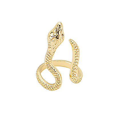Collection Snake-shaped Animal Open Geometric Retro Rings