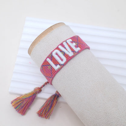 Of Letter Embroidery Graphic Bohemian Tassel Bracelets