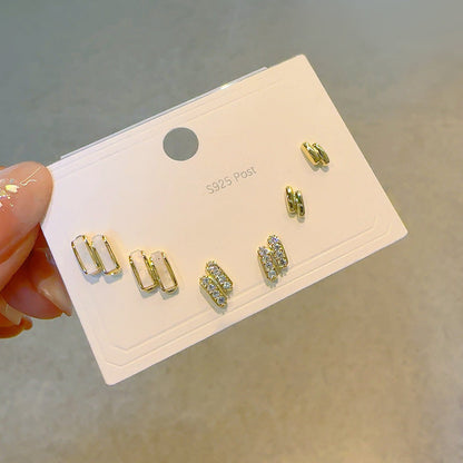 Women's Needle One Card Three Creative Matching Earrings