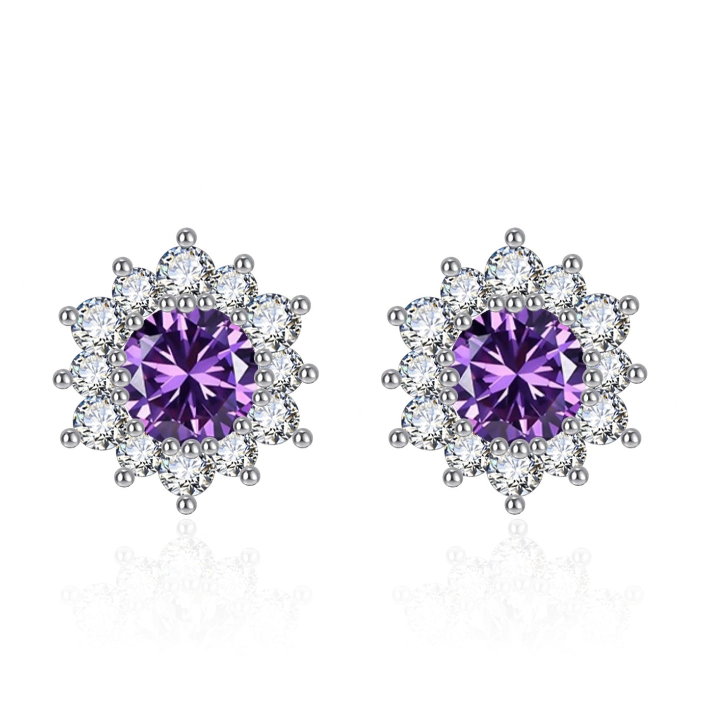 Women's Broadcast Zircon Sunflower High-grade Full Diamond Earrings