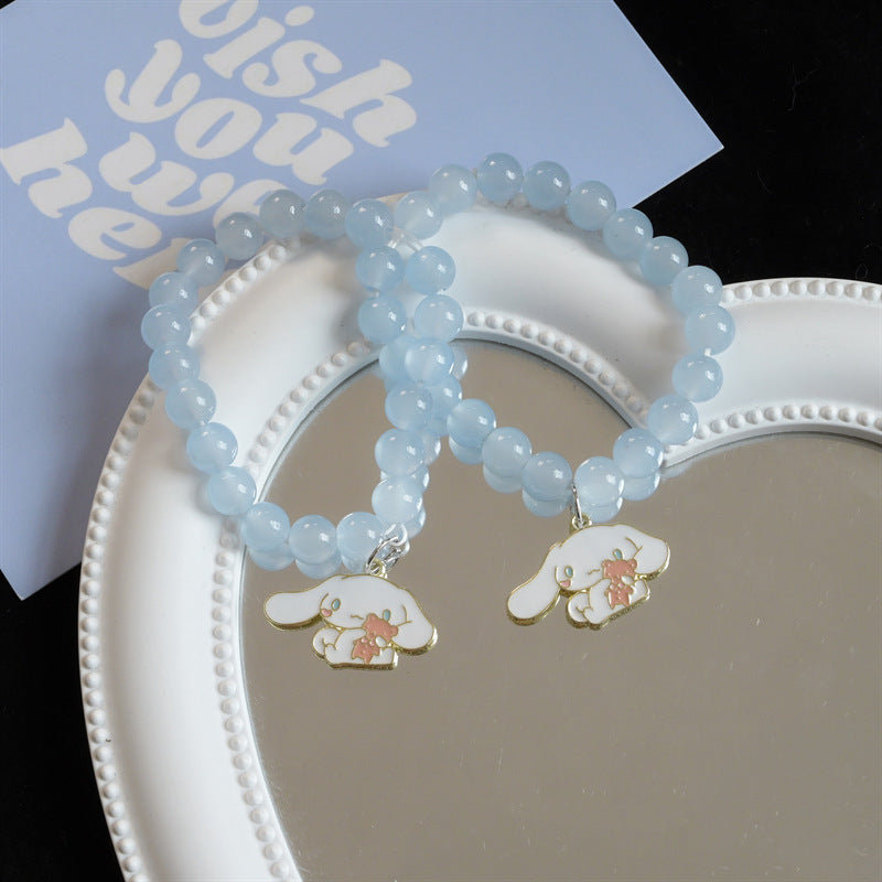 Cartoon Clear White Dog Cute Pink Rabbit Imitation Bracelets