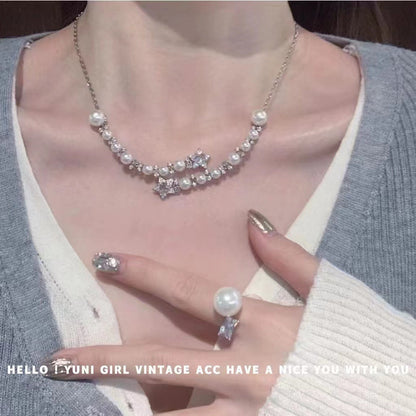 Pearl Stitching Gentle Fairy Lady Pure Desire Necklaces