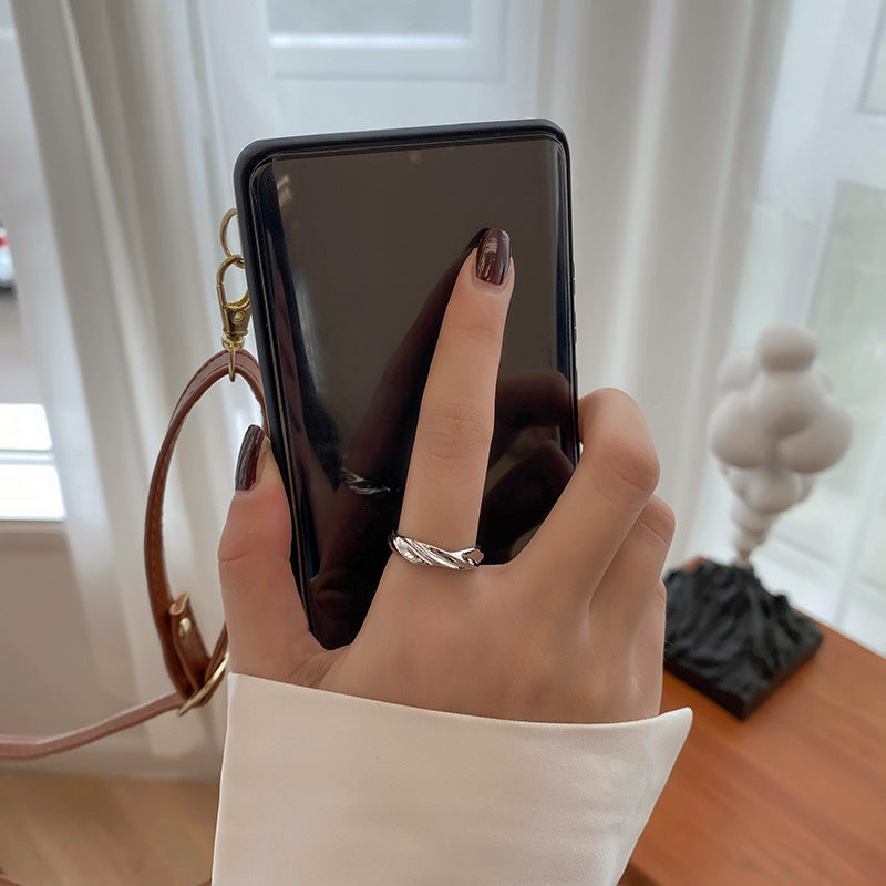 Fashion Wave Pattern Frosted Simple Versatile Rings