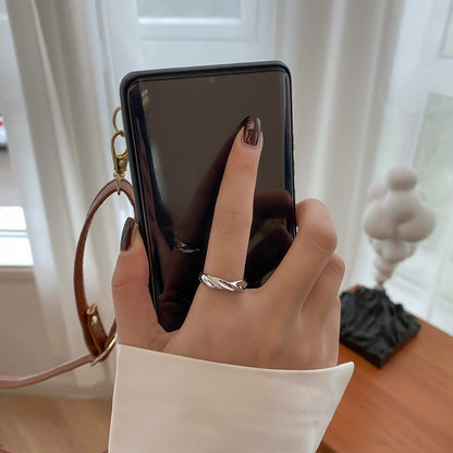 Fashion Wave Pattern Frosted Simple Versatile Rings