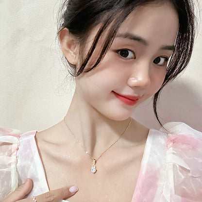 Unique Pentagram Zircon Pendant Tide Female Simple Necklaces