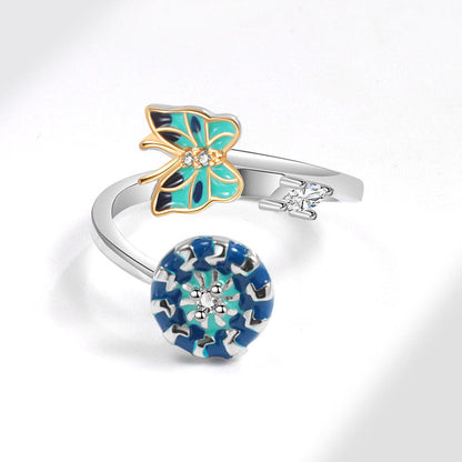 Opening Adjustable Butterfly Flower Can Be Rings