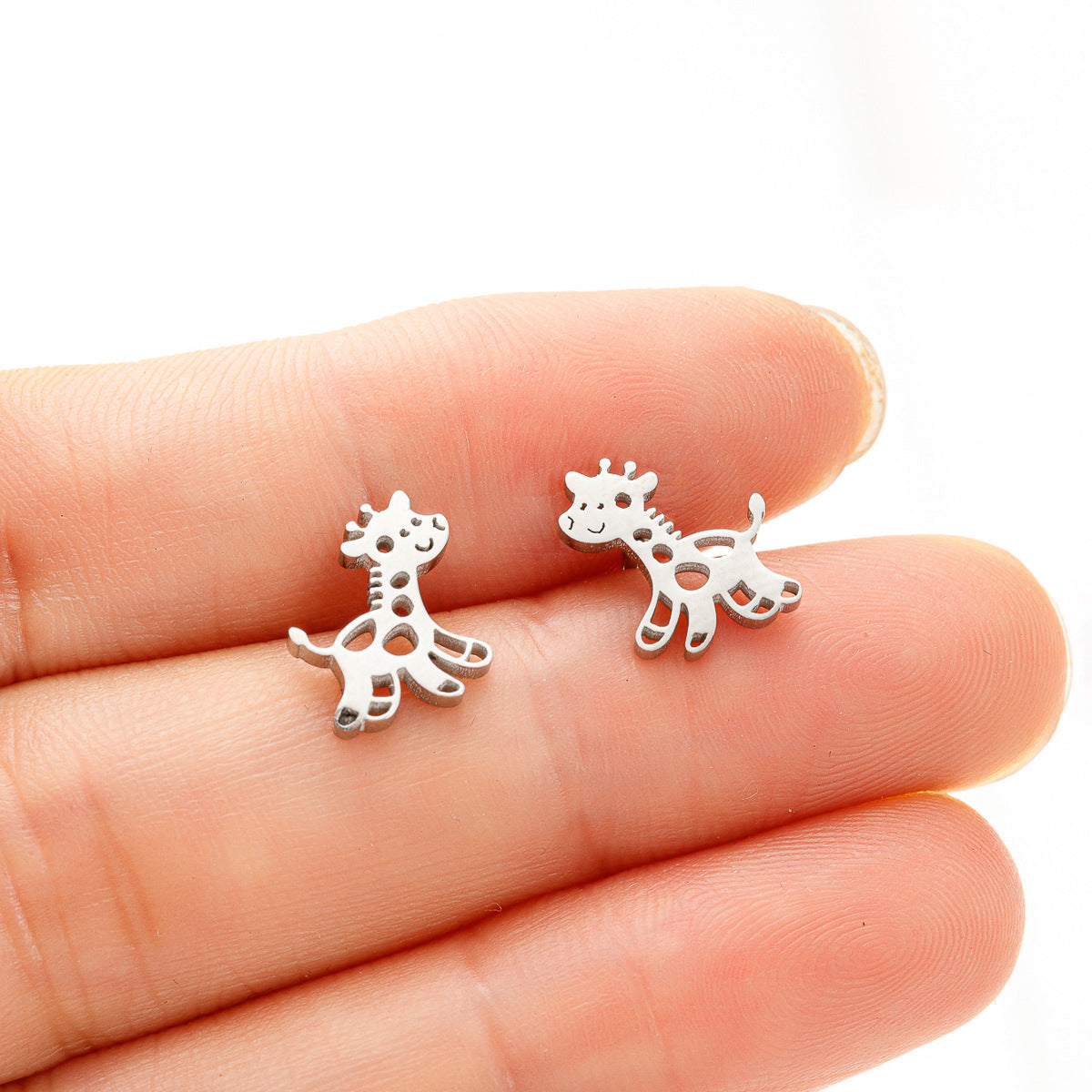 Stainless Steel Cartoon Small Animal Dinosaur Unicorn Earrings