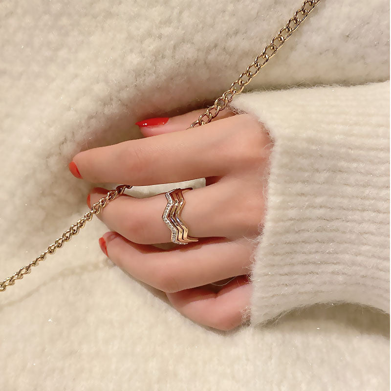 Women's Steel Simple Rose Gold Stainless Retro Rings