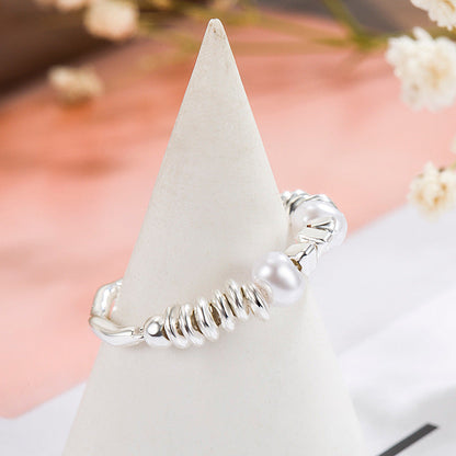 Small Pieces Of Sier Pearl Female Light Luxury And Rings