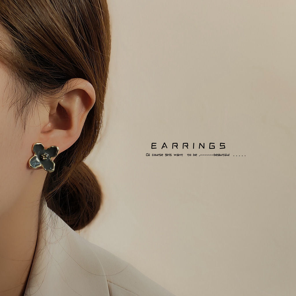 Sier Needle Super Fairy Drop Oil Earrings