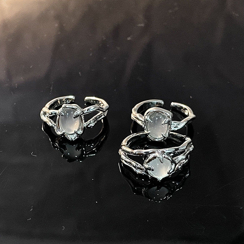 Opal Design Cold Style Irregular French Rings