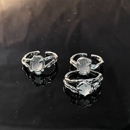 Opal Design Cold Style Irregular French Rings