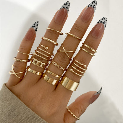 Creative Simple Retro Pieces Suit Combination Rings