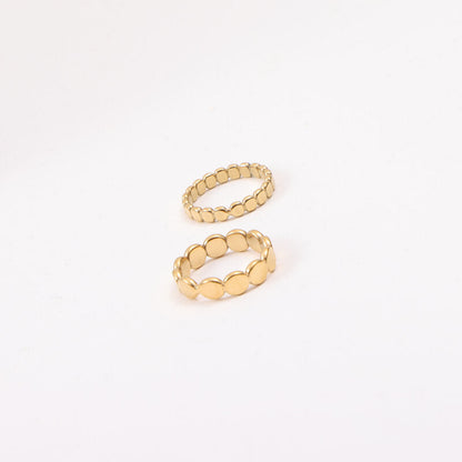 Flat Beads Titanium Steel Gold Plating Bracelets