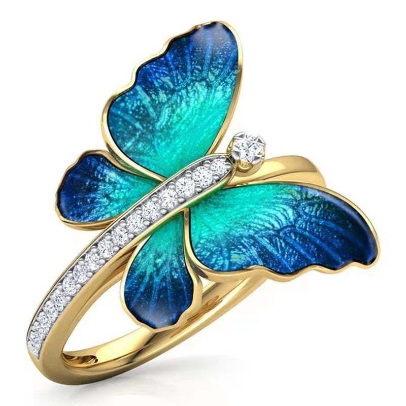 Creative Butterfly Fashion Insect Lady Personality Rings