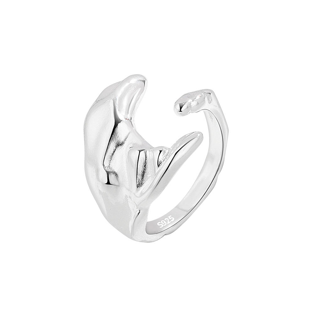 Korean Style Niche Design Minimalist Irregular Rings
