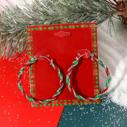 Cute Fashion Alloy Dripping Elk Snowflake Ear Earrings