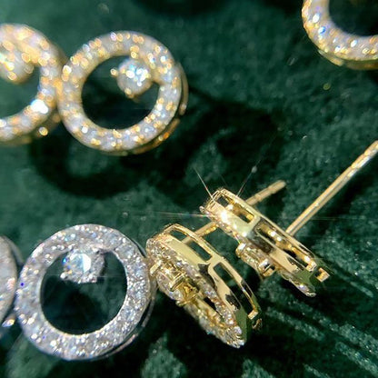 Shi Korean Geometric Circle Small Simple Earrings