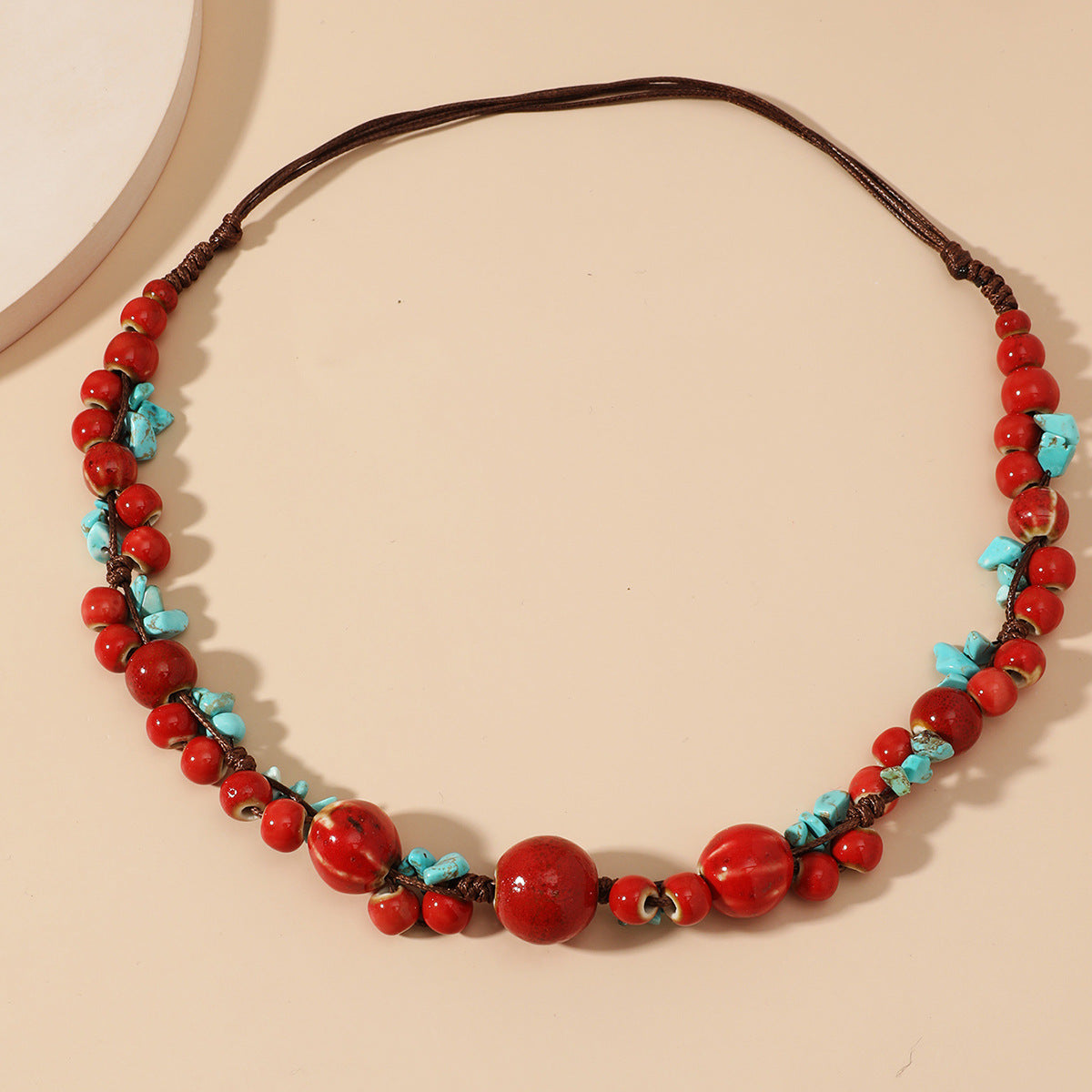 Fashion Beaded Ceramic Beads Bohemian Gravel Color Necklaces