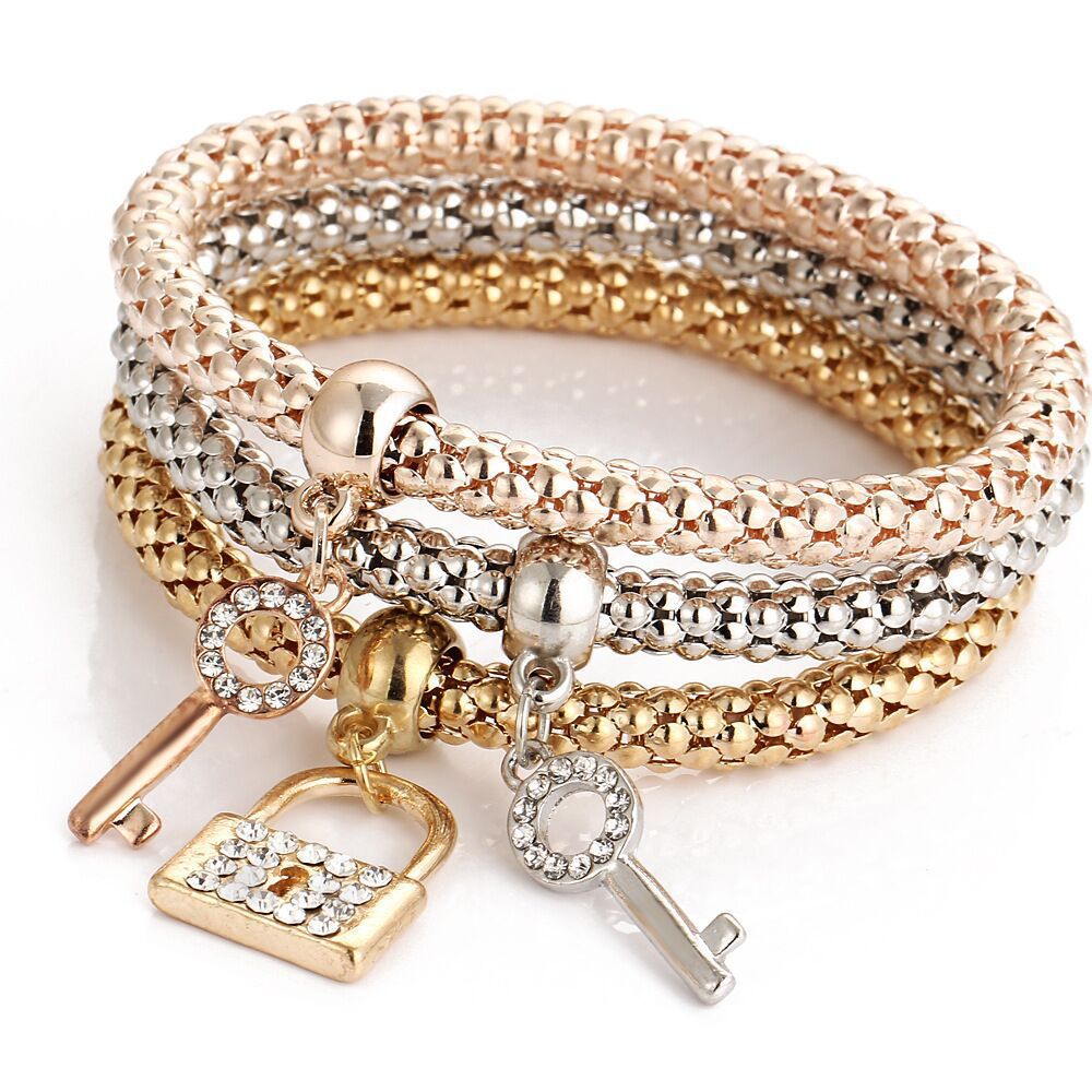 Women's Stretch Popcorn Corn Chain Diamond Butterfly Bracelets