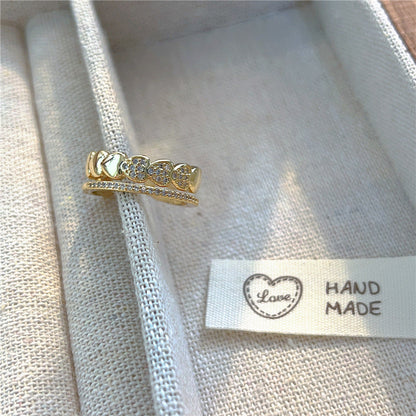 Women's Luxury Fashion Opening Zircon Adjustable Gold Rings