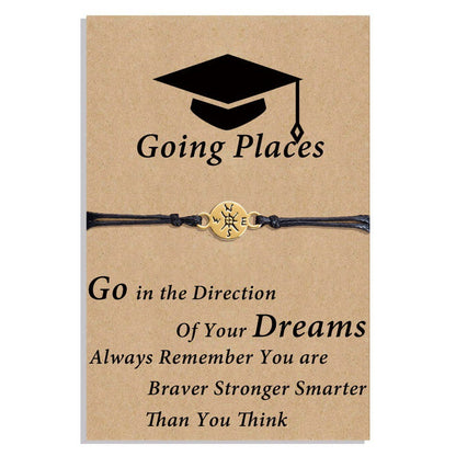 Creative Simple Card Wax Line Stainless Bracelets