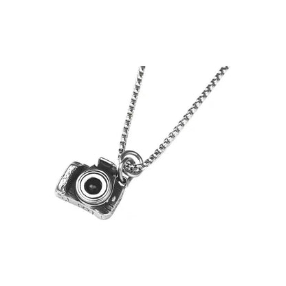 Men's Fashion Personality Titanium Steel Vintage Camera Solid Necklaces